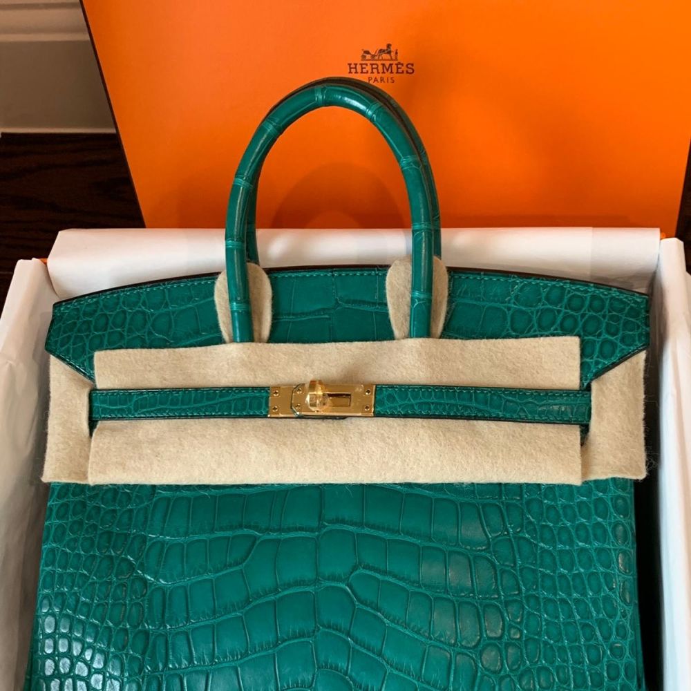 Hermès Birkin Alligator matt 6U Mint green 25cm - lushenticbags