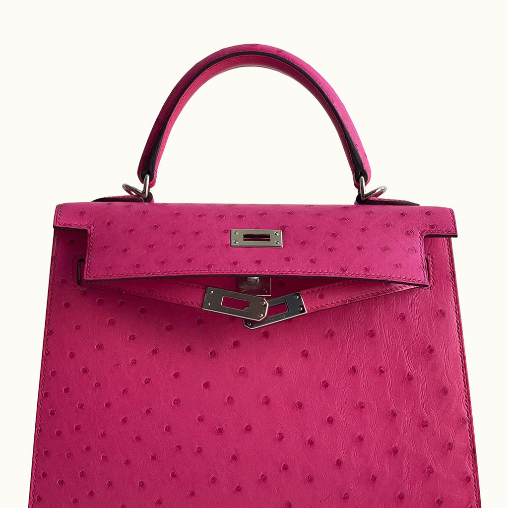 Hermès Birkin 30 Rose Tyrien Ostrich Palladium Hardware
